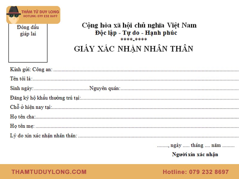 Cách điền giấy xác nhận nhân thân