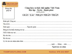 Giấy xác nhận nhân thân của công an xã phường
