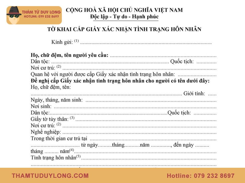 Làm giấy xác nhận độc thân online