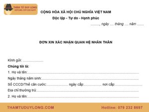 Mẫu giấy xác nhận nhân thân gia đình
