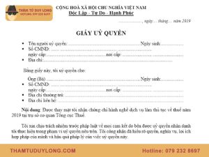 Mẫu giấy ủy quyền xác nhận độc thân