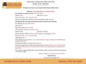 Thủ tục làm giấy chứng nhận độc thân