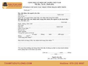 Xin giấy xác nhận độc thân ở nơi tạm trú